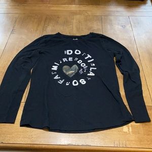 Girls Black Long Sleeve Top